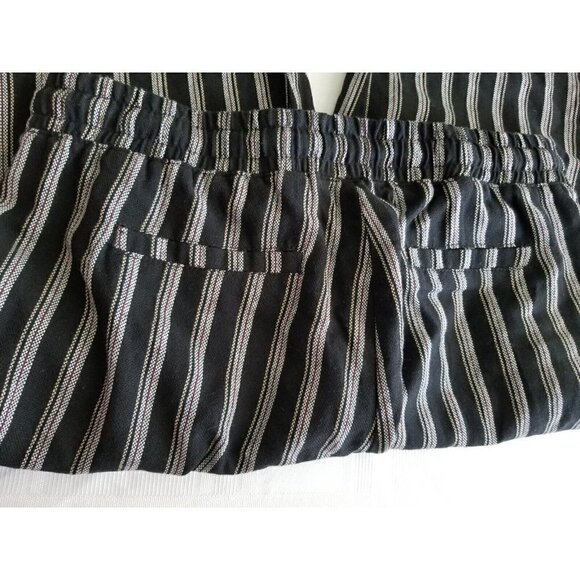 Kut From the Kloth Black Striped Beach Pants Drawstring Lightweight Casual Sz XS - Picture 10 of 13